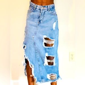 Distressed Skirt